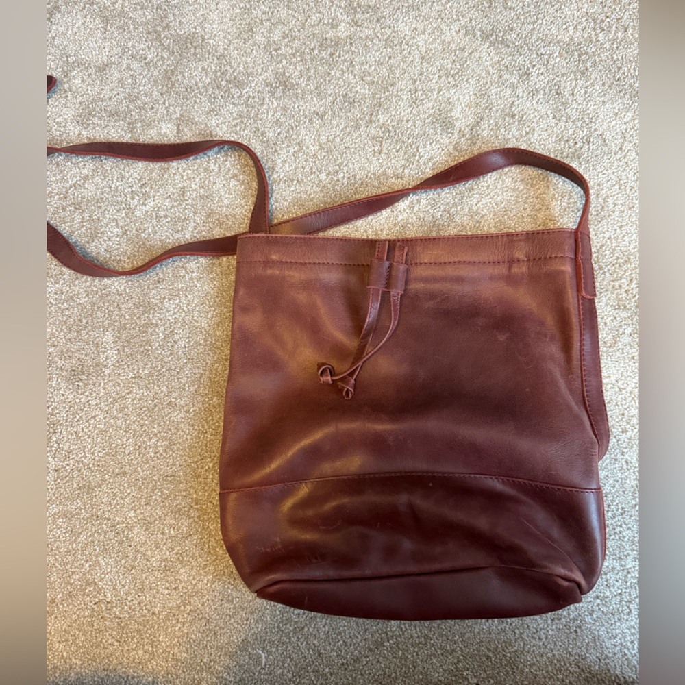 Burgundy ABLE tadesse red Leather Shoulder Bag